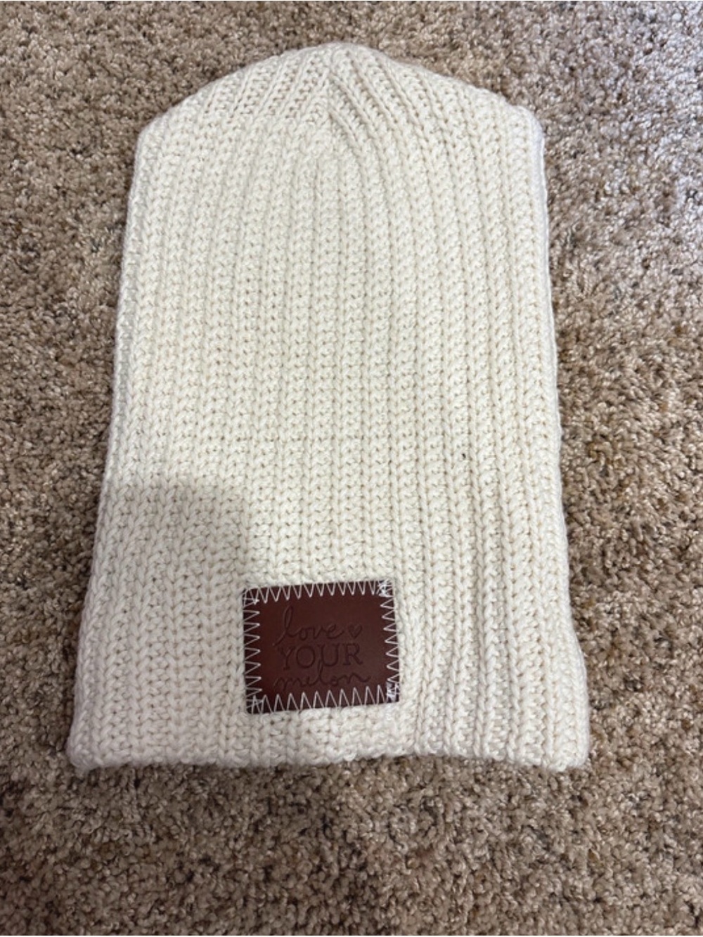 Love Your Melon Cream Colored Beanie/Hat - Adult Size